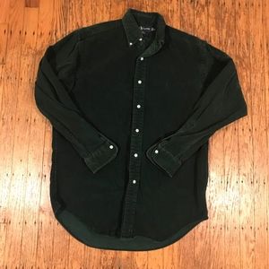 Ralph Lauren Polo Corduroy Green Button Front
